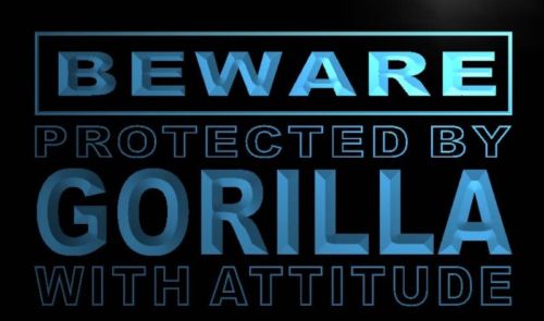 Beware Gorilla Neon Light Sign